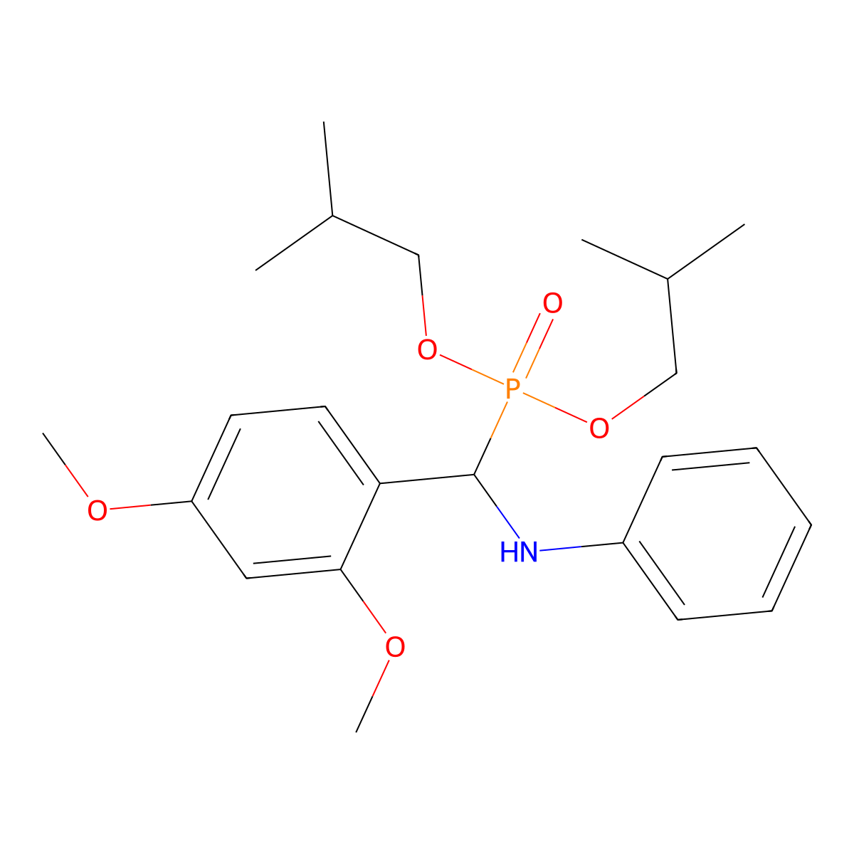 N-[bis(2-methylpropoxy)phosphoryl-(2,4-dimethoxyphenyl)methyl]aniline molecular structure, CAS 431891-91-7