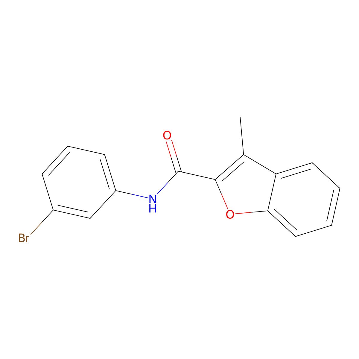 N-(3-bromophenyl)-3-methyl-1-benzofuran-2-carboxamide molecular structure, CAS 431892-01-2