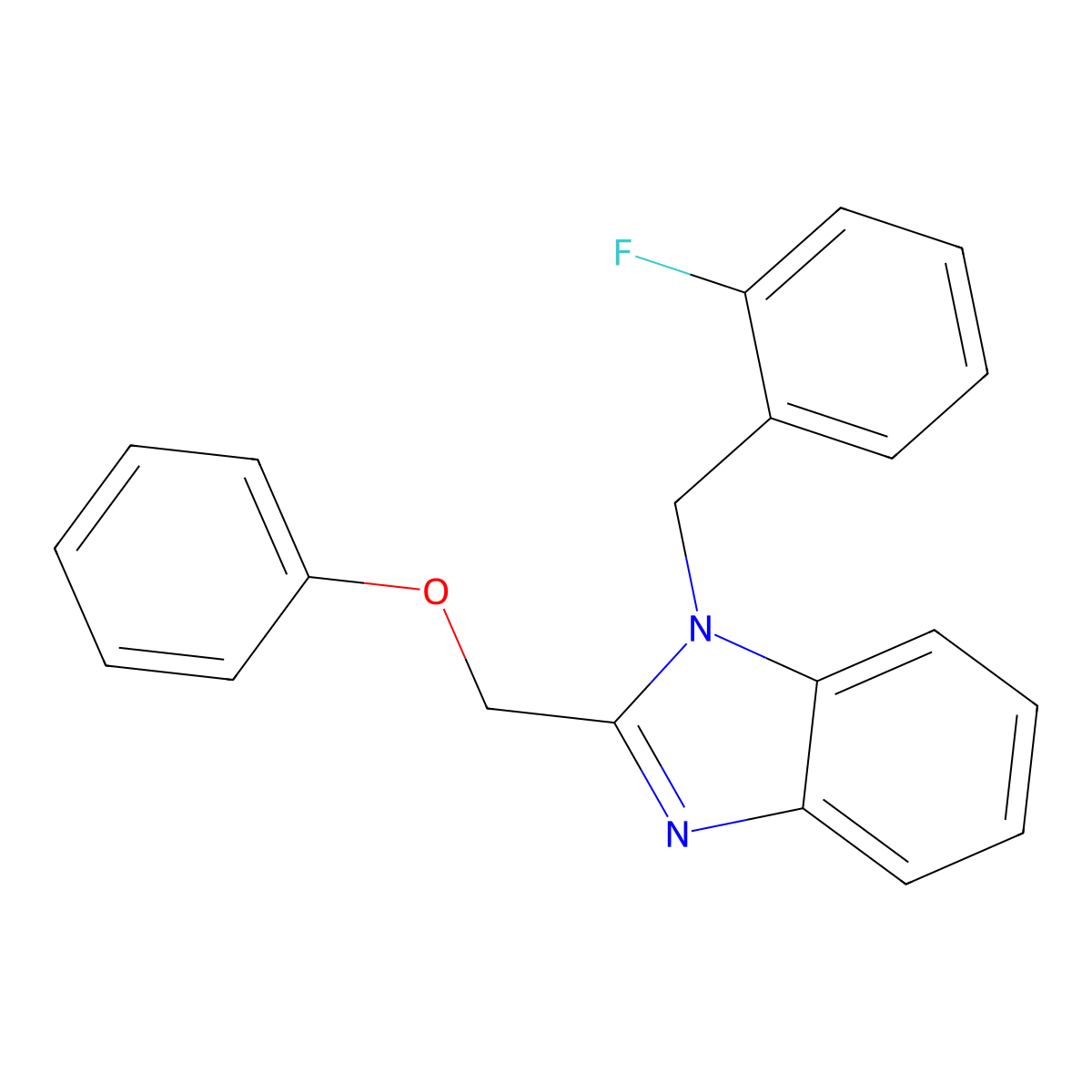 1-(2-Fluoro-benzyl)-2-phenoxymethyl-1H-benzoimidazole molecular structure, CAS 431892-15-8