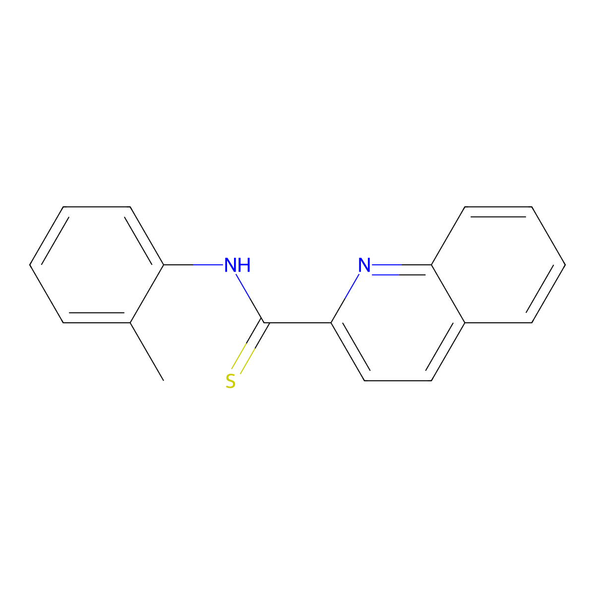 N-(o-tolyl)quinoline-2-carbothioamide molecular structure, CAS 431892-38-5