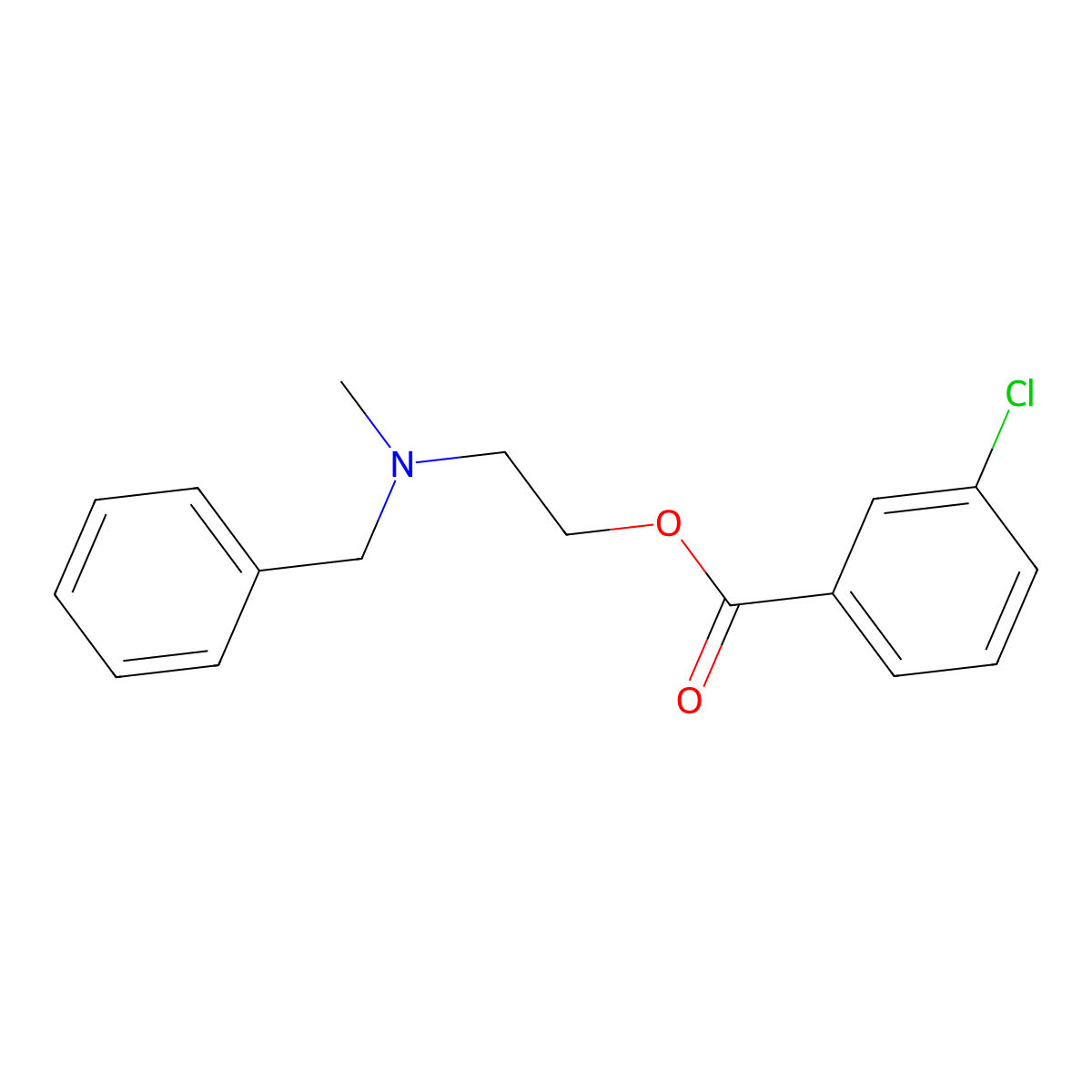 2-[Benzyl(methyl)amino]ethyl 3-chlorobenzoate molecular structure, CAS 431892-41-0