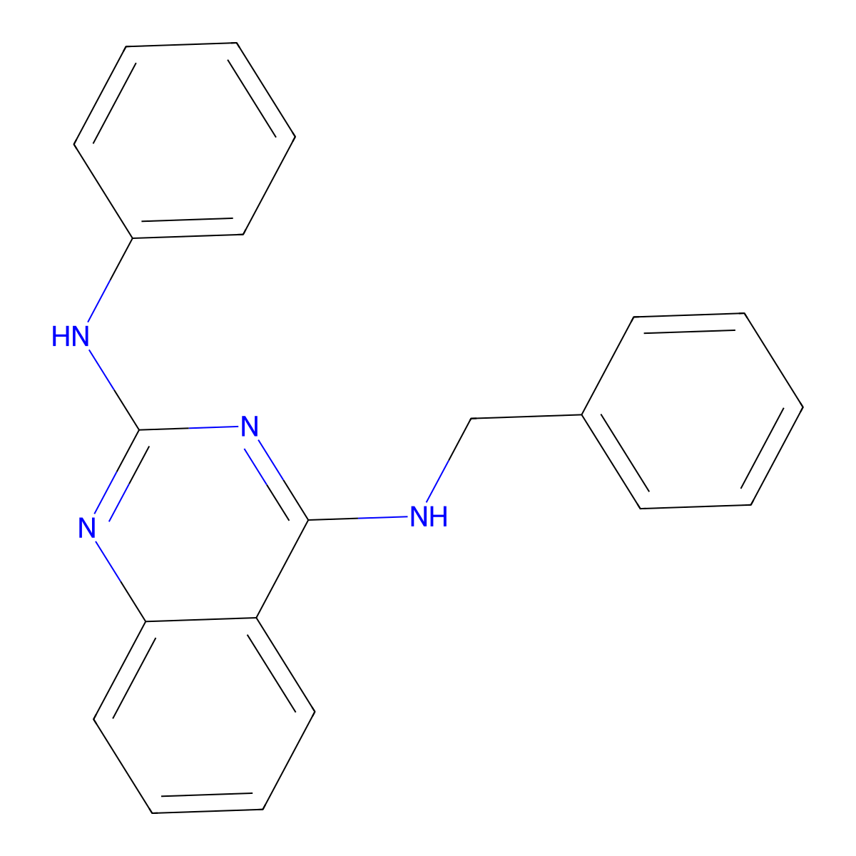 4-N-benzyl-2-N-phenylquinazoline-2,4-diamine molecular structure, CAS 431892-44-3