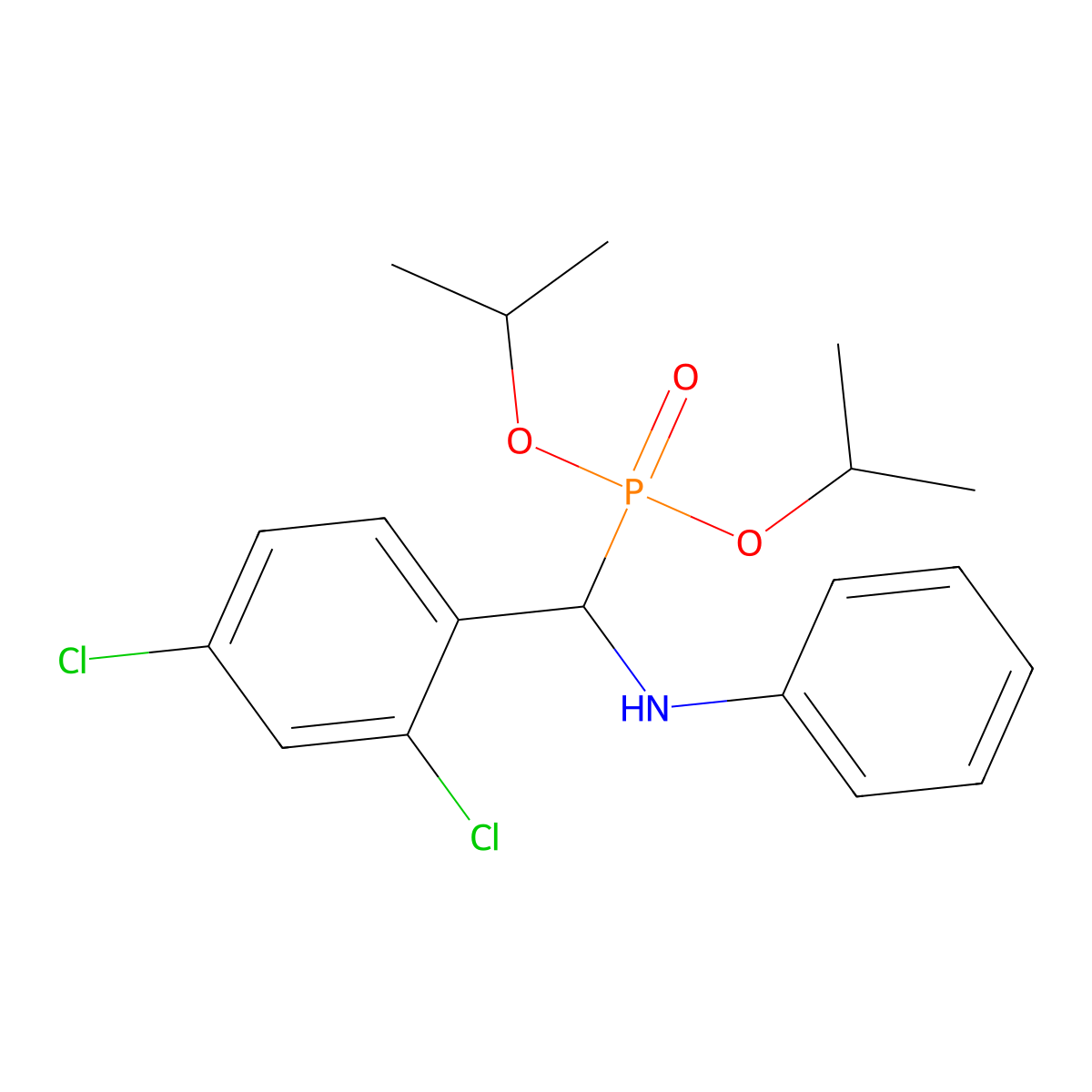 N-[(2,4-dichlorophenyl)-di(propan-2-yloxy)phosphorylmethyl]aniline molecular structure, CAS 431892-83-0