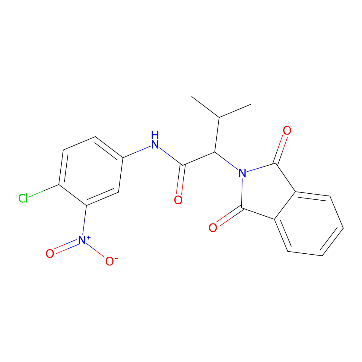 N-(4-chloro-3-nitrophenyl)-2-(1,3-dioxoisoindol-2-yl)-3-methylbutanamide molecular structure, CAS 431892-90-9
