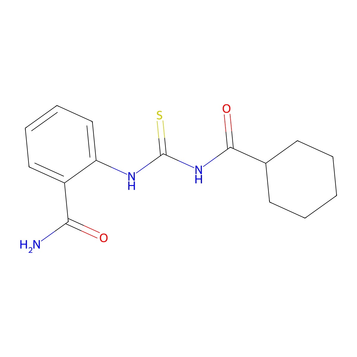 2-(Cyclohexanecarbonylcarbamothioylamino)benzamide molecular structure, CAS 431892-94-3