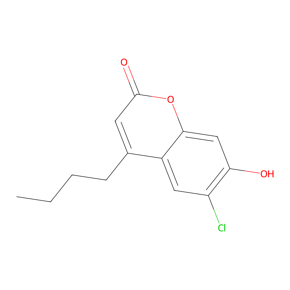 4-butyl-6-chloro-7-hydroxy-2H-chromen-2-one molecular structure, CAS 431893-42-4