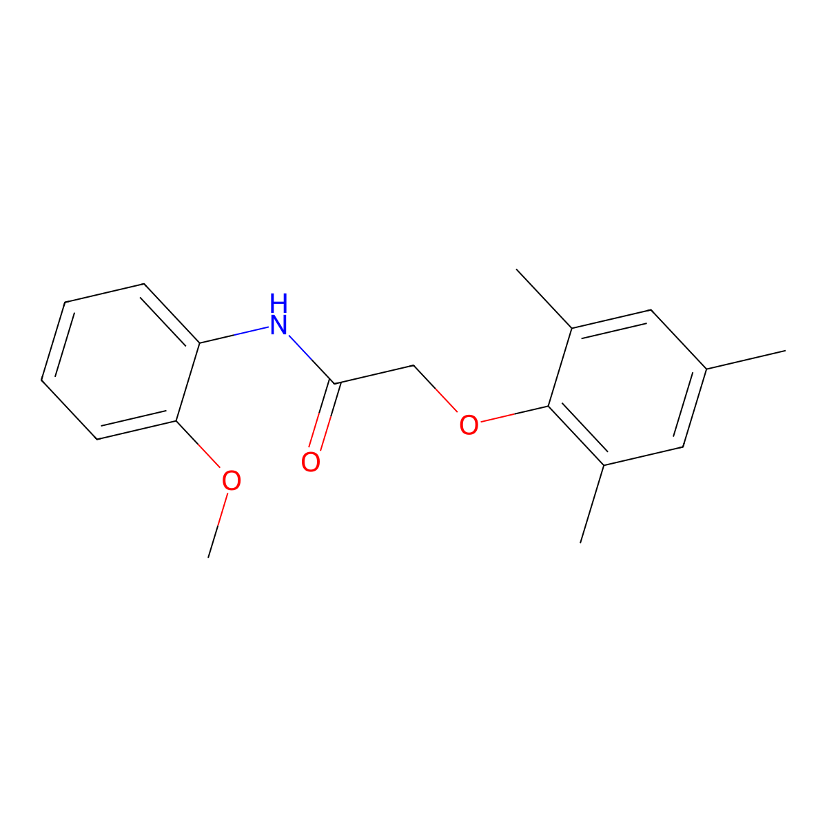 N-(2-methoxyphenyl)-2-(2,4,6-trimethylphenoxy)acetamide molecular structure, CAS 431893-43-5