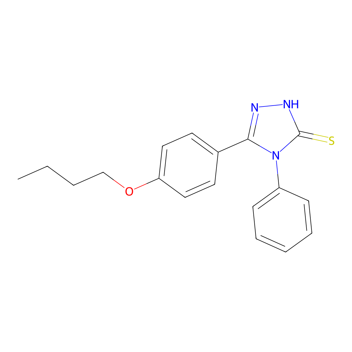 3-(4-butoxyphenyl)-4-phenyl-1H-1,2,4-triazole-5-thione molecular structure, CAS 431893-54-8