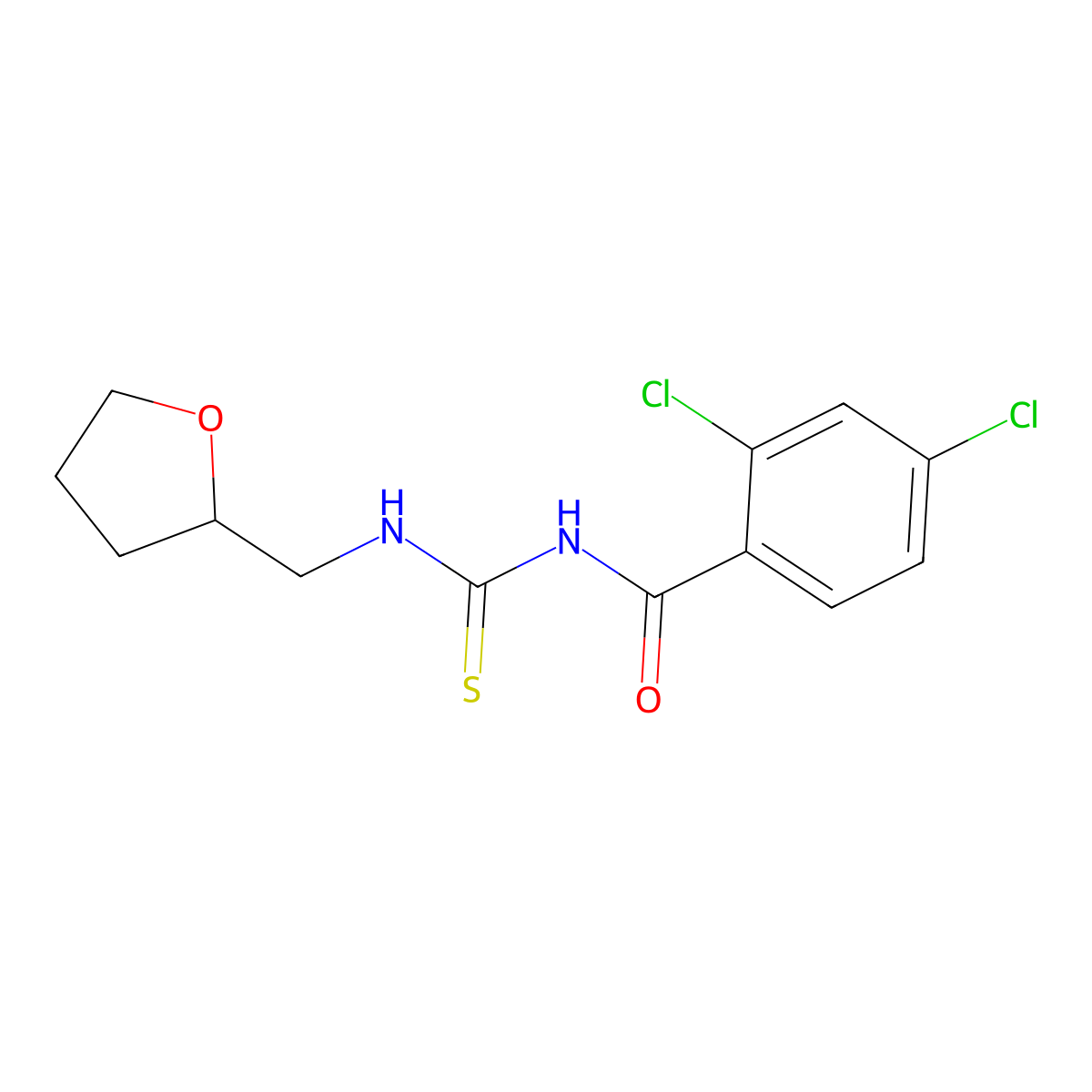 2,4-dichloro-N-(oxolan-2-ylmethylcarbamothioyl)benzamide molecular structure, CAS 431893-61-7