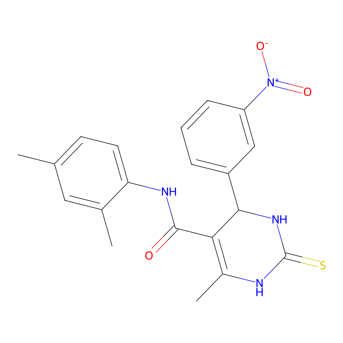 N-(2,4-dimethylphenyl)-6-methyl-4-(3-nitrophenyl)-2-sulfanylidene-3,4-dihydro-1H-pyrimidine-5-carboxamide molecular structure, CAS 431893-65-1