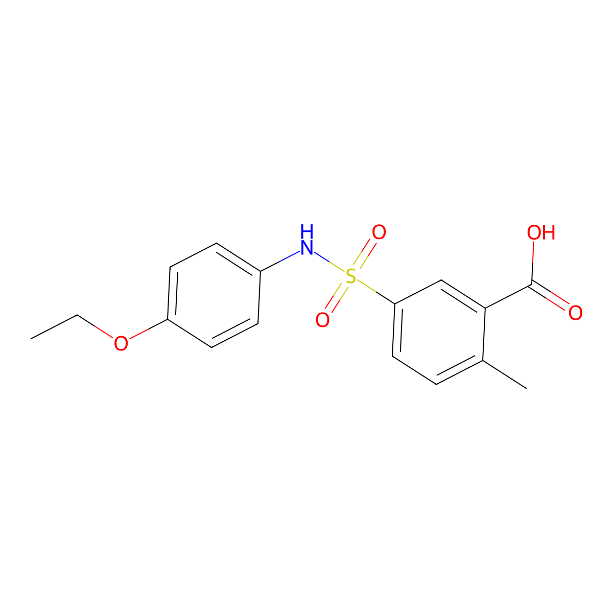 5-[(4-Ethoxyphenyl)sulfamoyl]-2-methylbenzoic acid molecular structure, CAS 431893-89-9