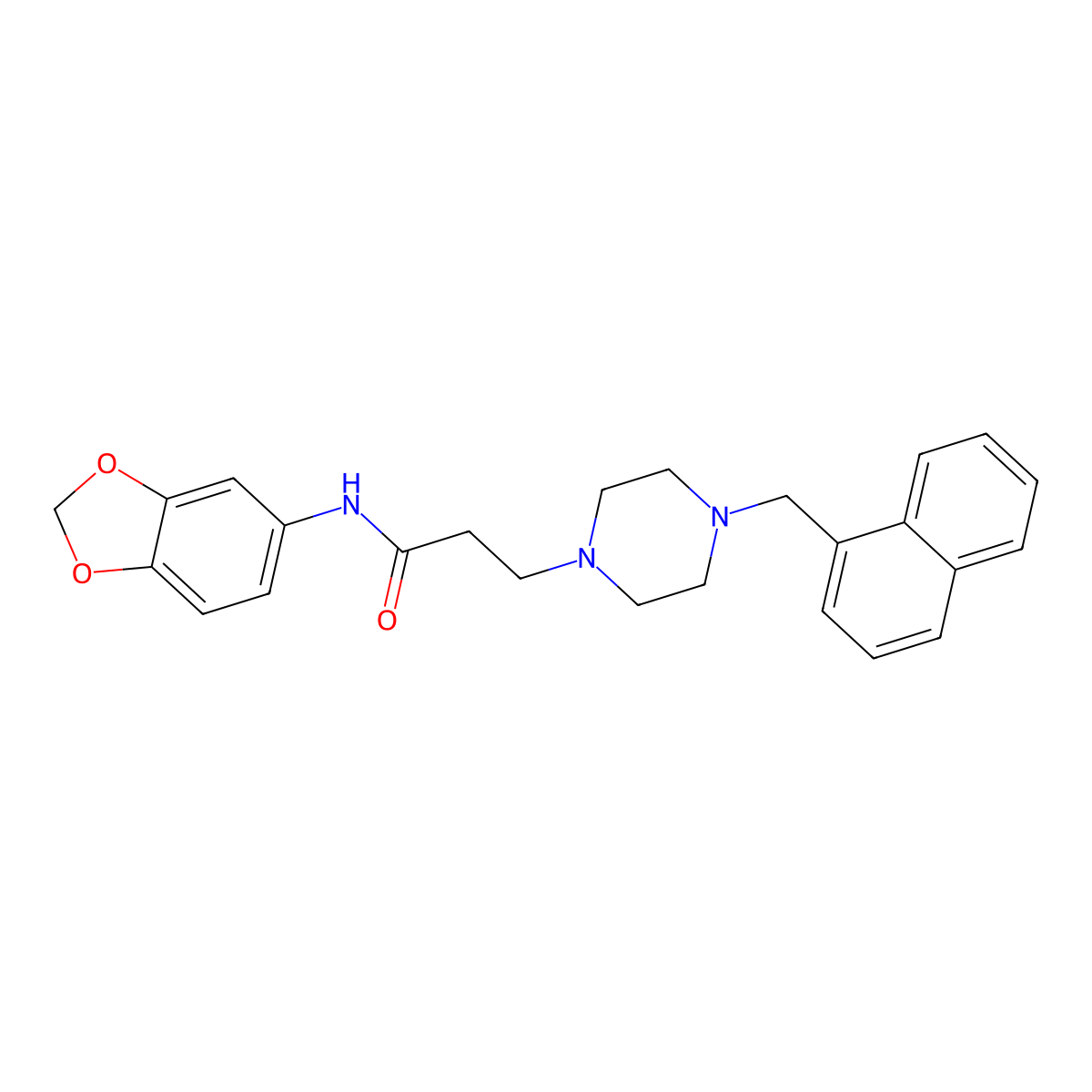 N-(1,3-benzodioxol-5-yl)-3-[4-(naphthalen-1-ylmethyl)piperazin-1-yl]propanamide molecular structure, CAS 431894-41-6