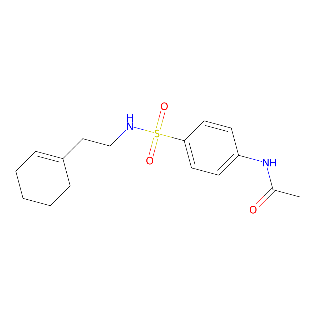 N-(4-{[2-(cyclohex-1-en-1-yl)ethyl]sulfamoyl}phenyl)acetamide molecular structure, CAS 431894-62-1