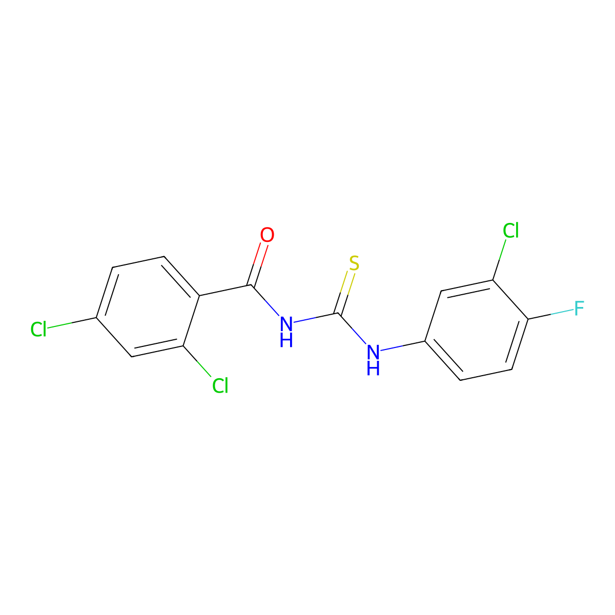 2,4-dichloro-N-[(3-chloro-4-fluorophenyl)carbamothioyl]benzamide molecular structure, CAS 431894-97-2