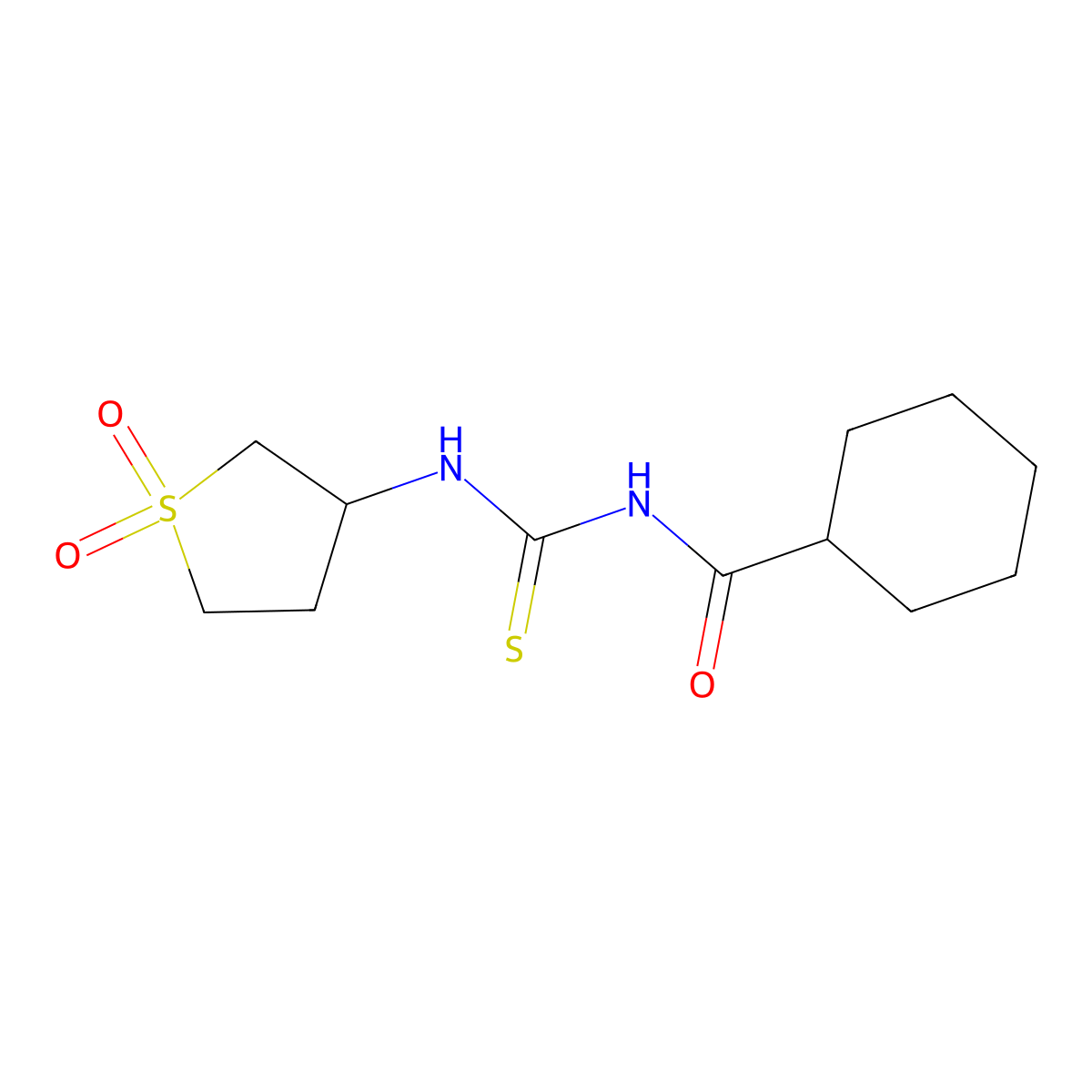 1-Cyclohexanecarbonyl-3-(1,1-dioxo-1lambda6-thiolan-3-yl)thiourea molecular structure, CAS 431895-34-0