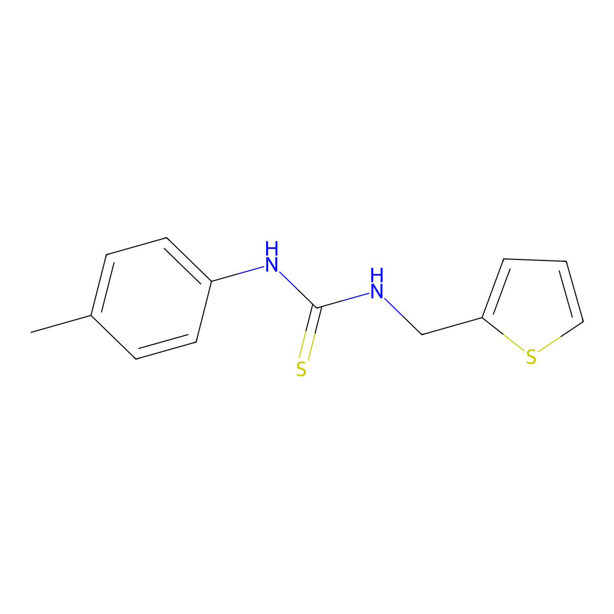 1-(4-Methylphenyl)-3-(thiophen-2-ylmethyl)thiourea molecular structure, CAS 431895-44-2