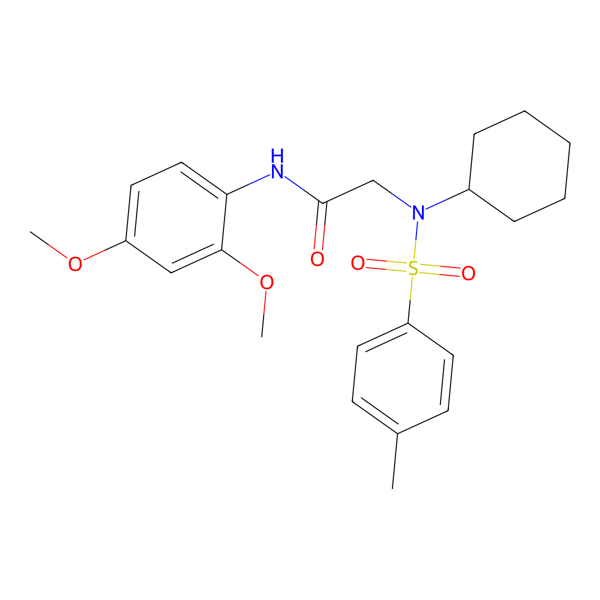 2-[cyclohexyl-(4-methylphenyl)sulfonylamino]-N-(2,4-dimethoxyphenyl)acetamide molecular structure, CAS 431895-75-9