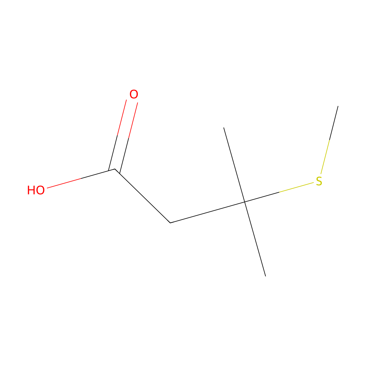 3-Methyl-3-(methylsulfanyl)butanoicacid molecular structure, CAS 431896-90-1