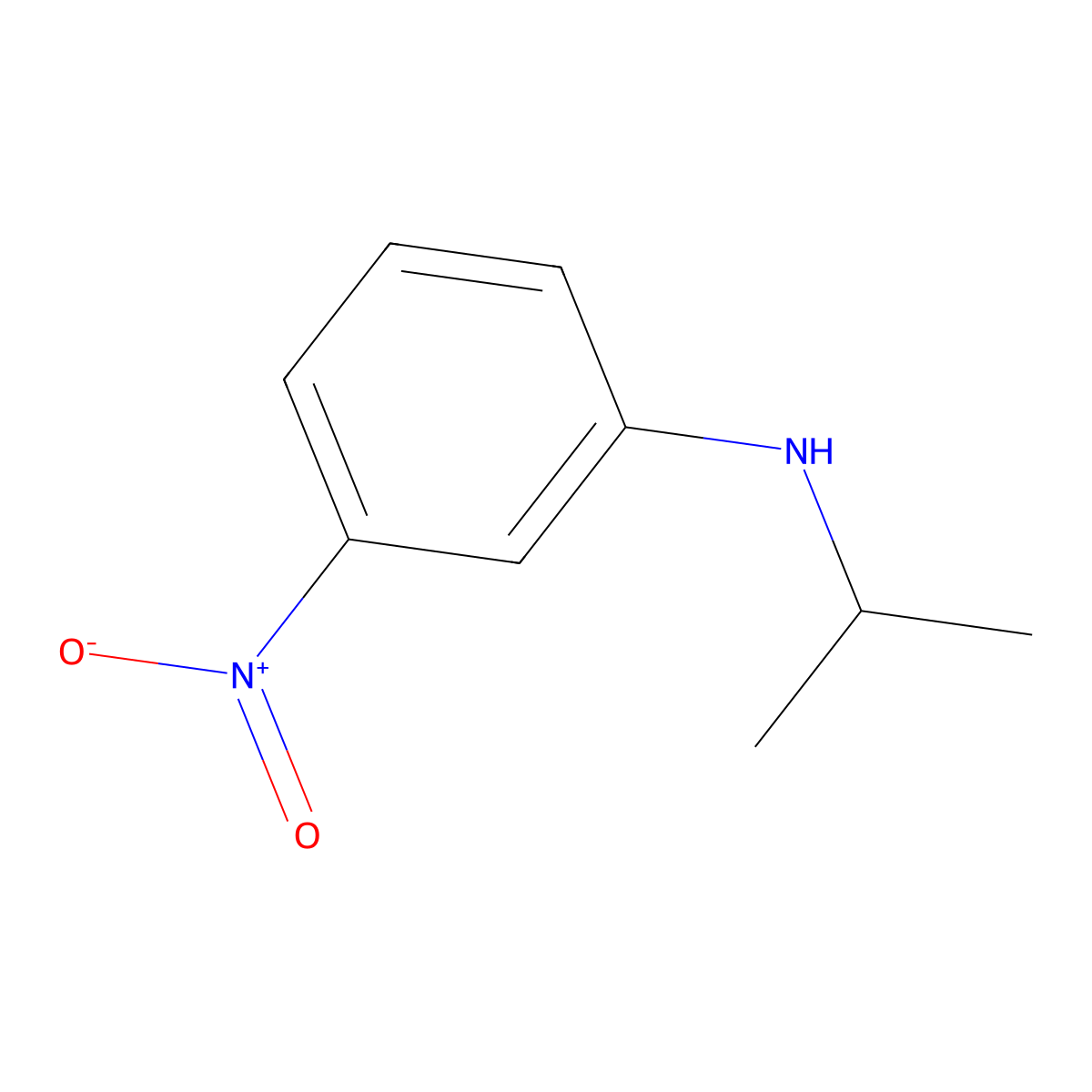 3-nitro-N-(propan-2-yl)aniline molecular structure, CAS 4319-20-4