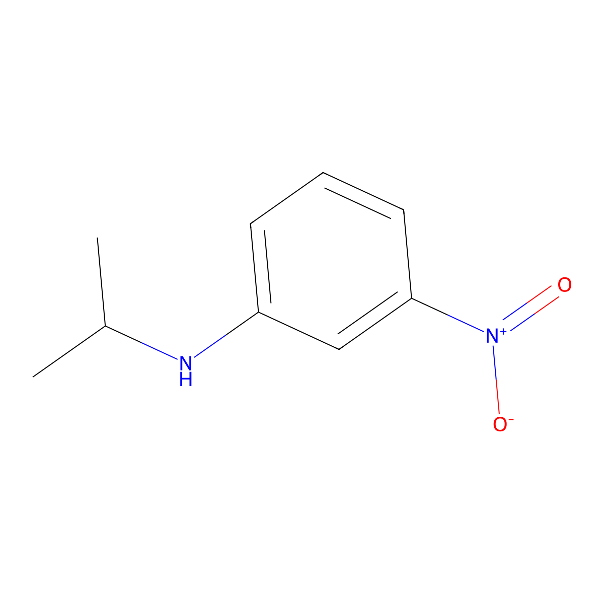 3-nitro-N-(propan-2-yl)aniline molecular structure, CAS 4319-20-4