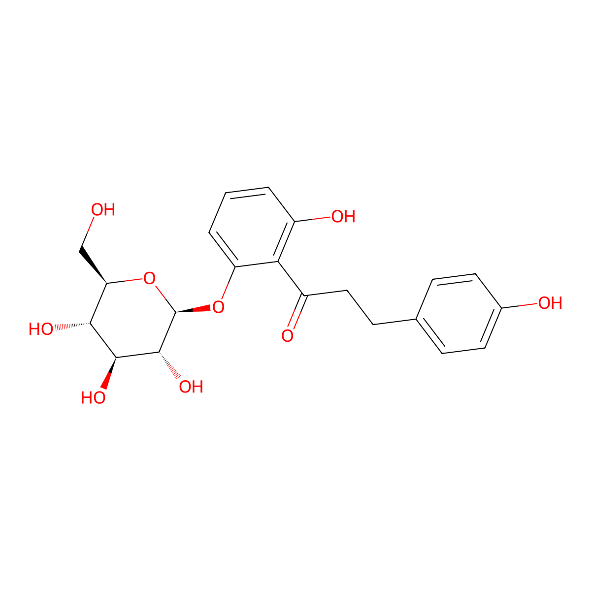 3-(4-hydroxyphenyl)-1-[2-hydroxy-6-[(2S,3R,4S,5S,6R)-3,4,5-trihydroxy-6-(hydroxymethyl)oxan-2-yl]oxyphenyl]propan-1-one molecular structure, CAS 4319-68-0