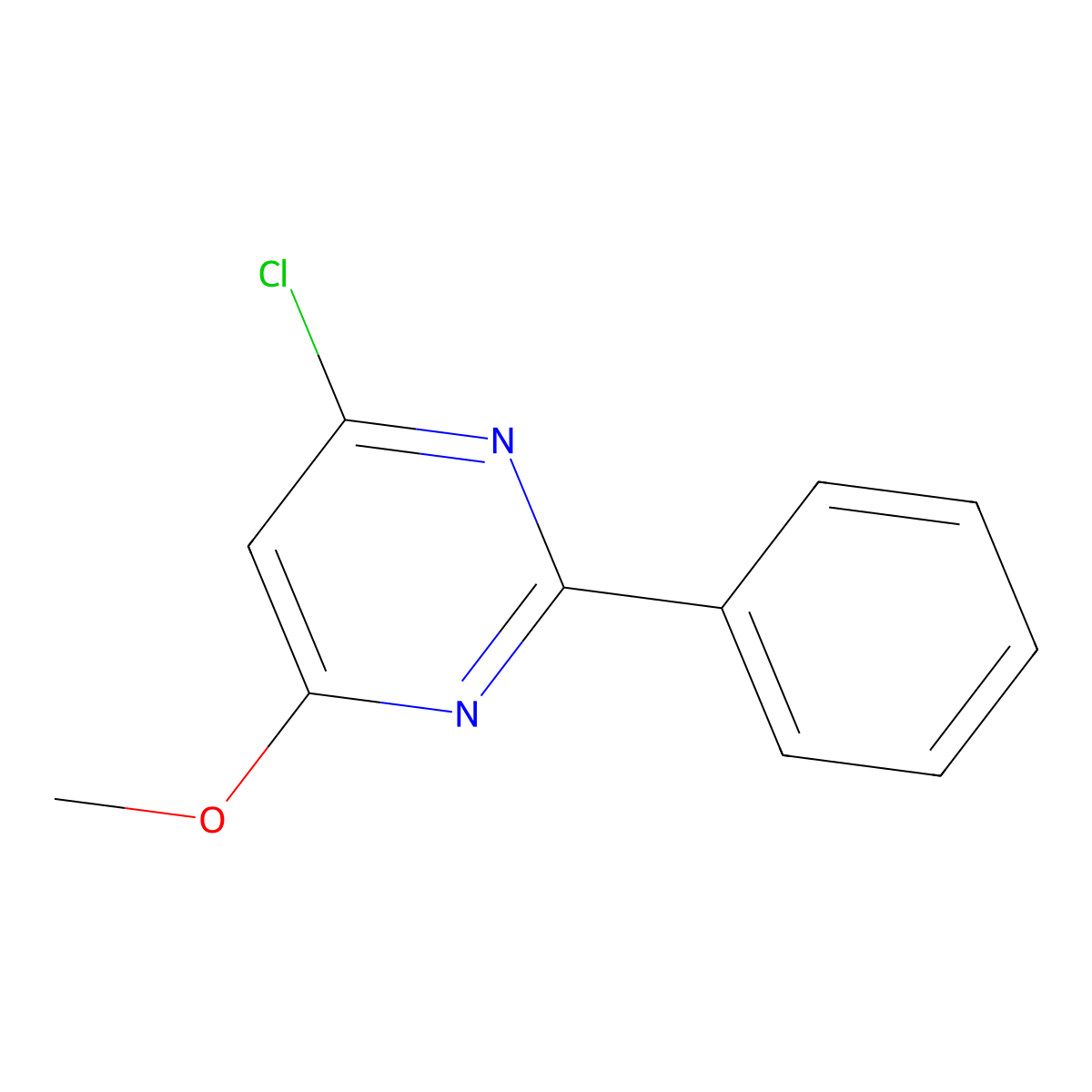 4-Chloro-6-methoxy-2-phenylpyrimidine molecular structure, CAS 4319-72-6