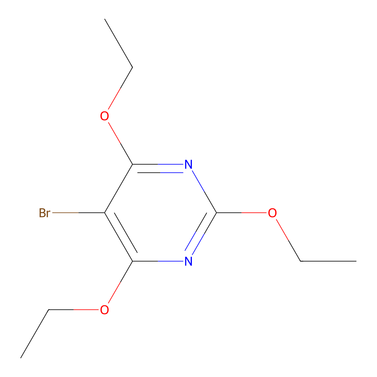 5-Bromo-2,4,6-triethoxypyrimidine molecular structure, CAS 4319-79-3