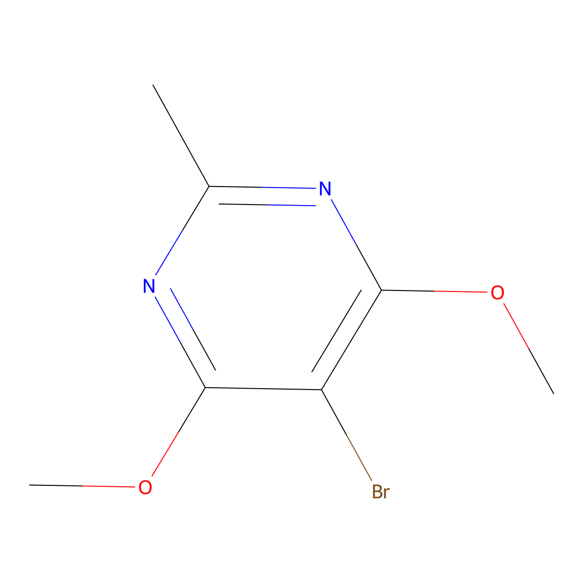 5-Bromo-4,6-dimethoxy-2-methylpyrimidine molecular structure, CAS 4319-83-9
