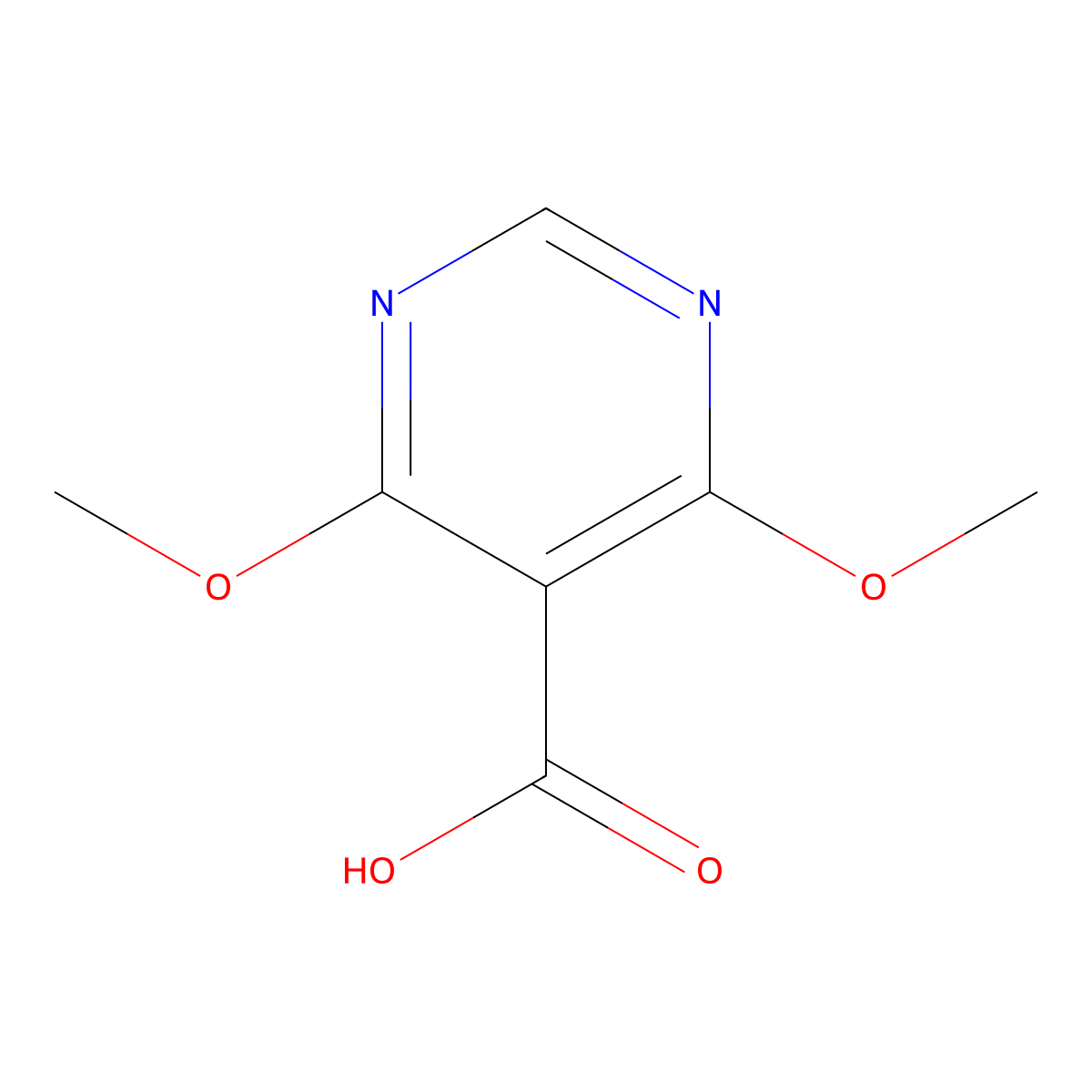 4,6-Dimethoxypyrimidine-5-carboxylic acid molecular structure, CAS 4319-93-1