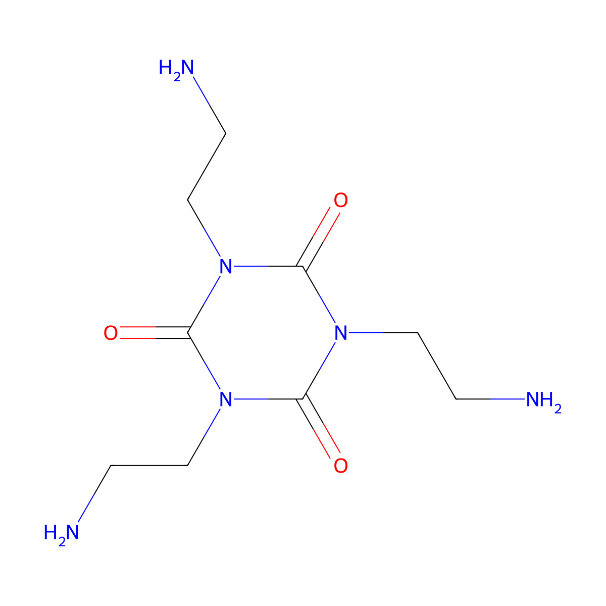 1,3,5-Tris(2-aminoethyl)-1,3,5-triazinane-2,4,6-trione molecular structure, CAS 43190-26-7