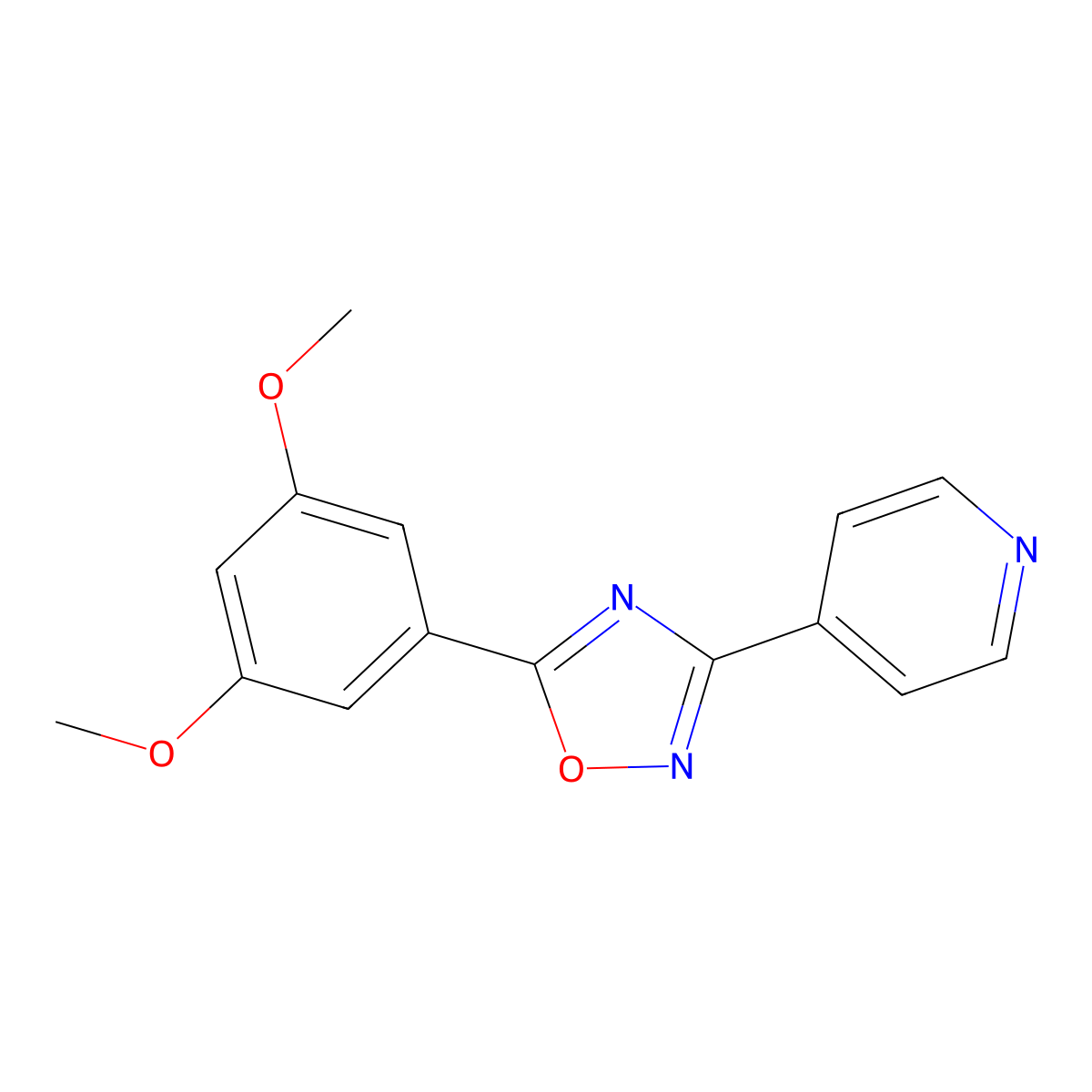 4-[5-(3,5-Dimethoxyphenyl)-1,2,4-oxadiazol-3-yl]pyridine molecular structure, CAS 431906-29-5