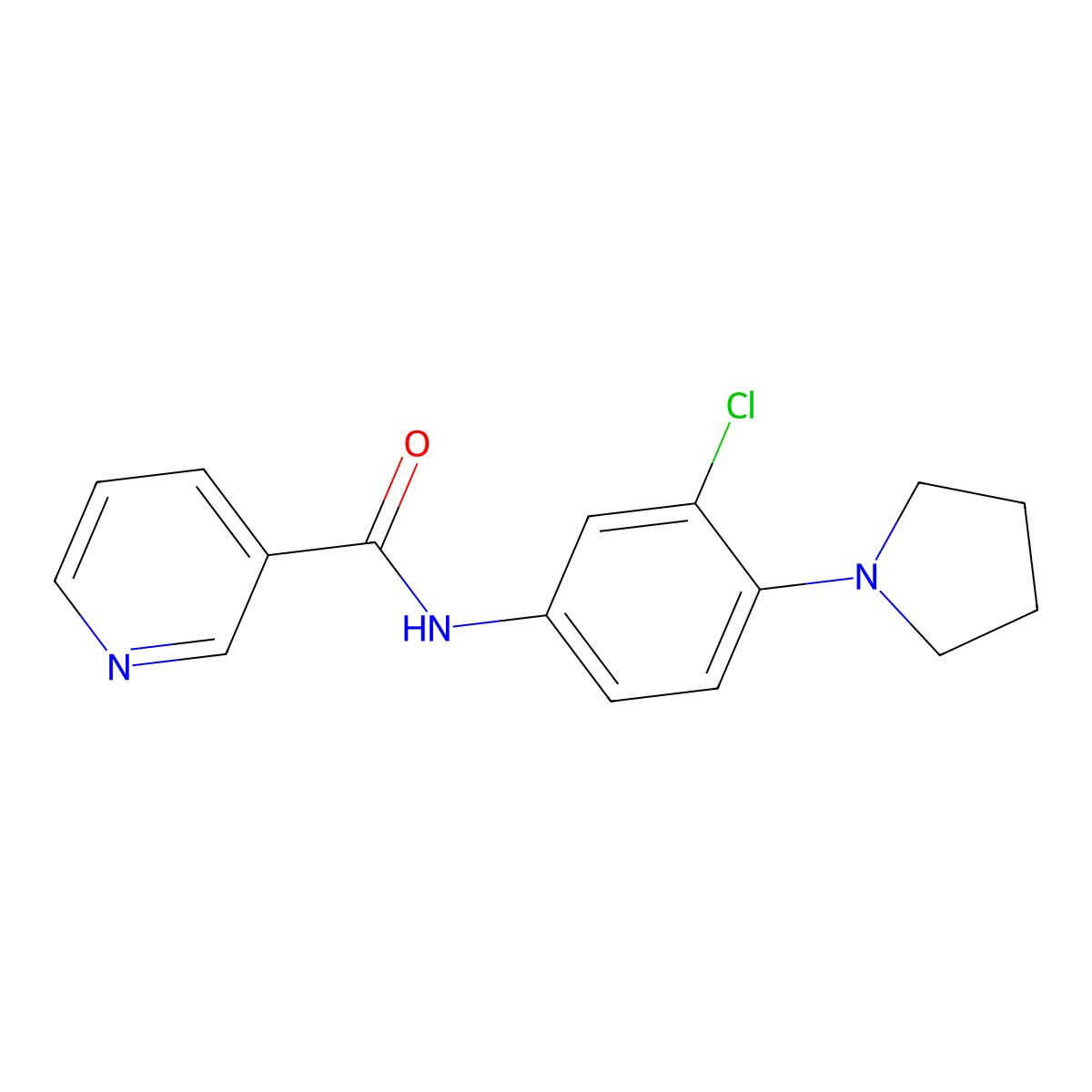 N-(3-Chloro-4-pyrrolidin-1-yl-phenyl)-nicotinamide molecular structure, CAS 431906-39-7