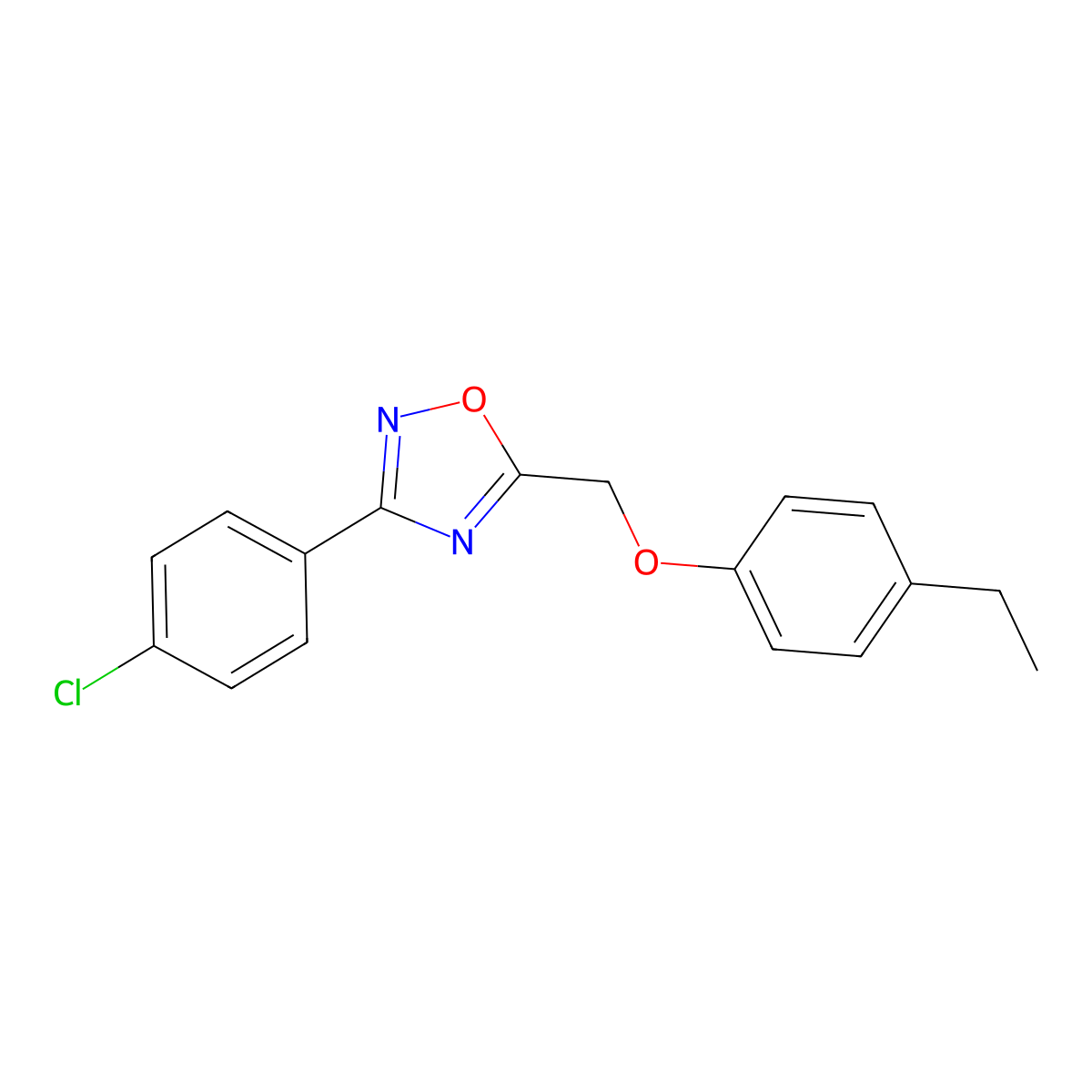 3-(4-Chlorophenyl)-5-[(4-ethylphenoxy)methyl]-1,2,4-oxadiazole molecular structure, CAS 431906-53-5