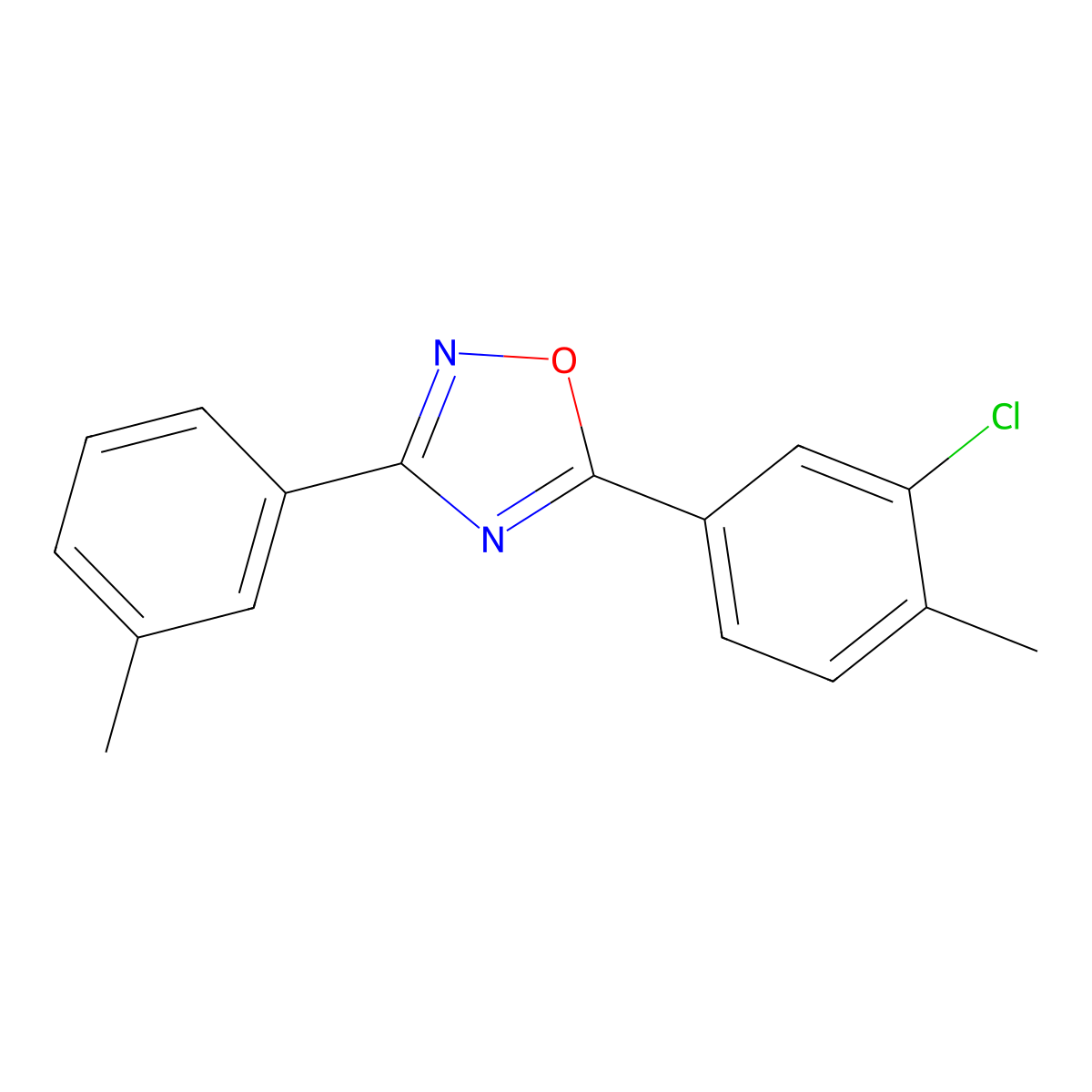 5-(3-Chloro-4-methylphenyl)-3-(3-methylphenyl)-1,2,4-oxadiazole molecular structure, CAS 431906-58-0