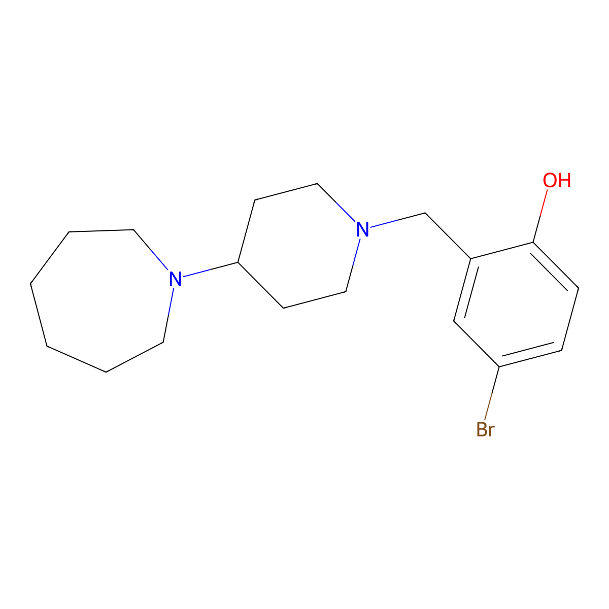2-[[4-(Azepan-1-yl)piperidin-1-yl]methyl]-4-bromophenol molecular structure, CAS 431906-72-8
