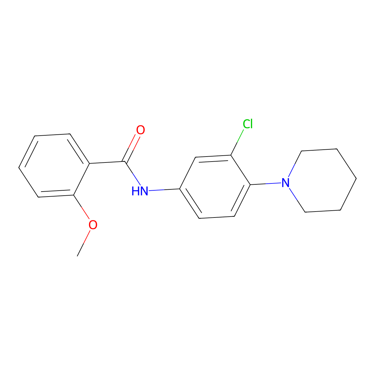 N-[3-chloro-4-(piperidin-1-yl)phenyl]-2-methoxybenzamide molecular structure, CAS 431906-75-1