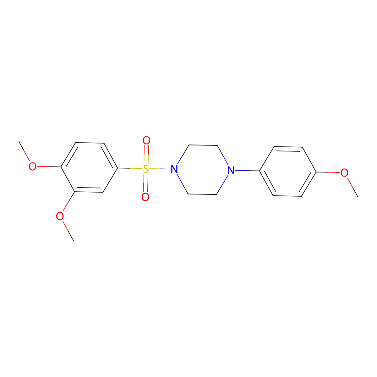 1-[(3,4-Dimethoxyphenyl)sulfonyl]-4-(4-methoxyphenyl)piperazine molecular structure, CAS 431906-95-5