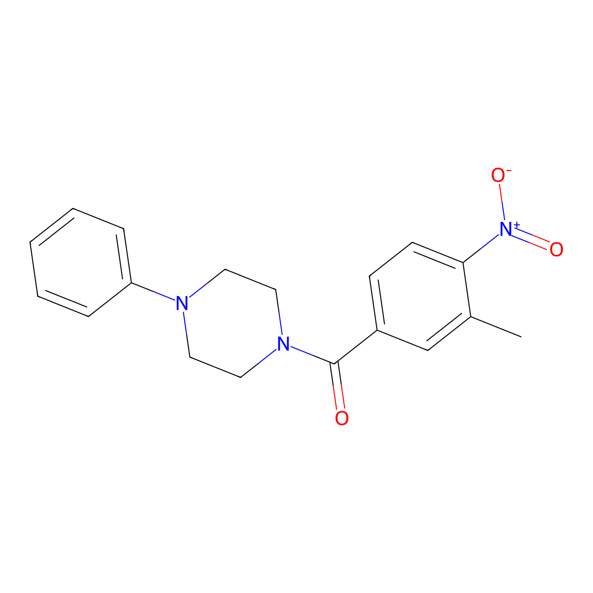 (3-Methyl-4-nitrophenyl)(4-phenylpiperazin-1-yl)methanone molecular structure, CAS 431906-97-7