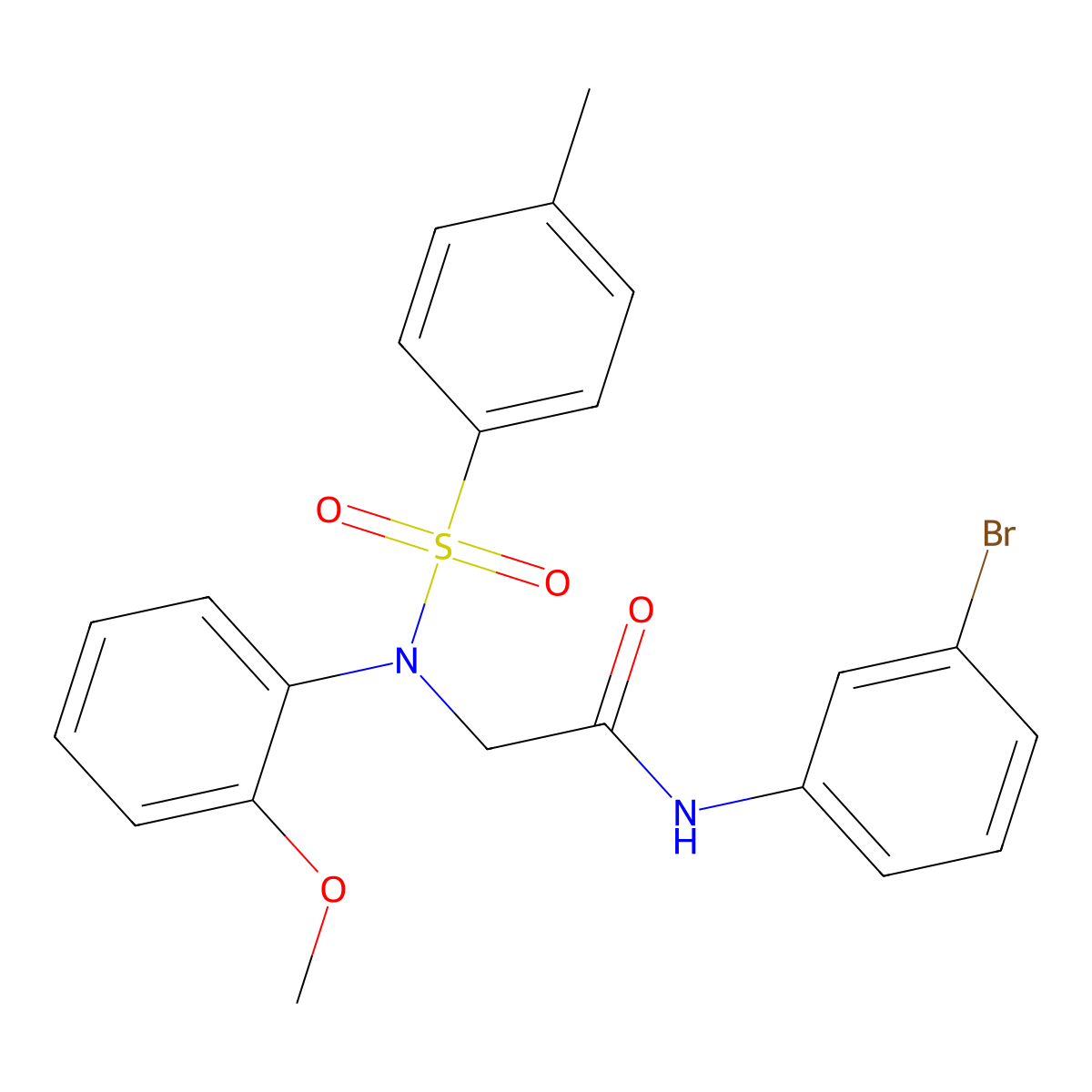 N-(3-bromophenyl)-2-(2-methoxy-N-(4-methylphenyl)sulfonylanilino)acetamide molecular structure, CAS 431907-07-2
