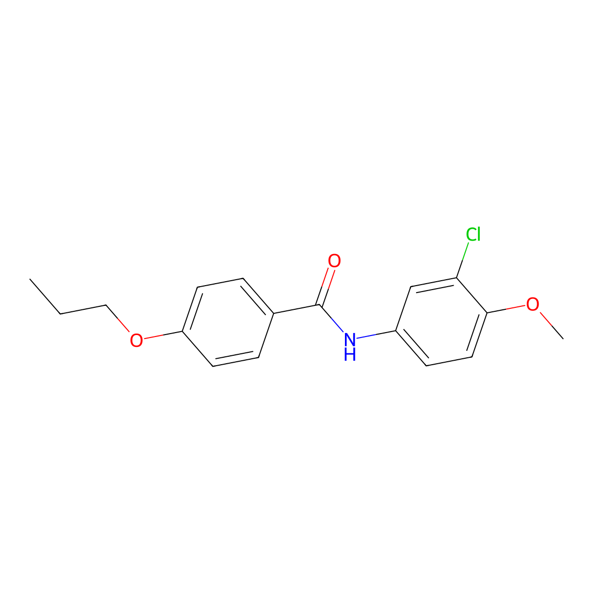 N-(3-chloro-4-methoxyphenyl)-4-propoxybenzamide molecular structure, CAS 431907-13-0