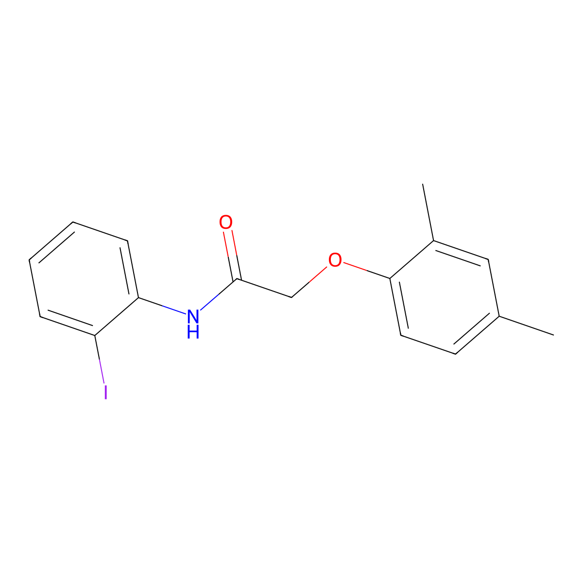 2-(2,4-dimethylphenoxy)-N-(2-iodophenyl)acetamide molecular structure, CAS 431907-17-4