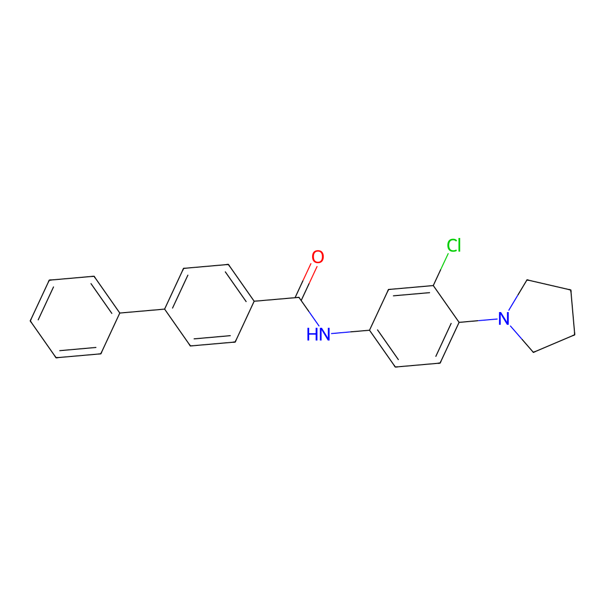 N-(3-chloro-4-pyrrolidin-1-ylphenyl)-4-phenylbenzamide molecular structure, CAS 431907-18-5