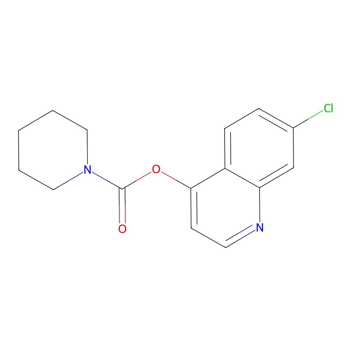 7-Chloroquinolin-4-yl piperidine-1-carboxylate molecular structure, CAS 431907-30-1