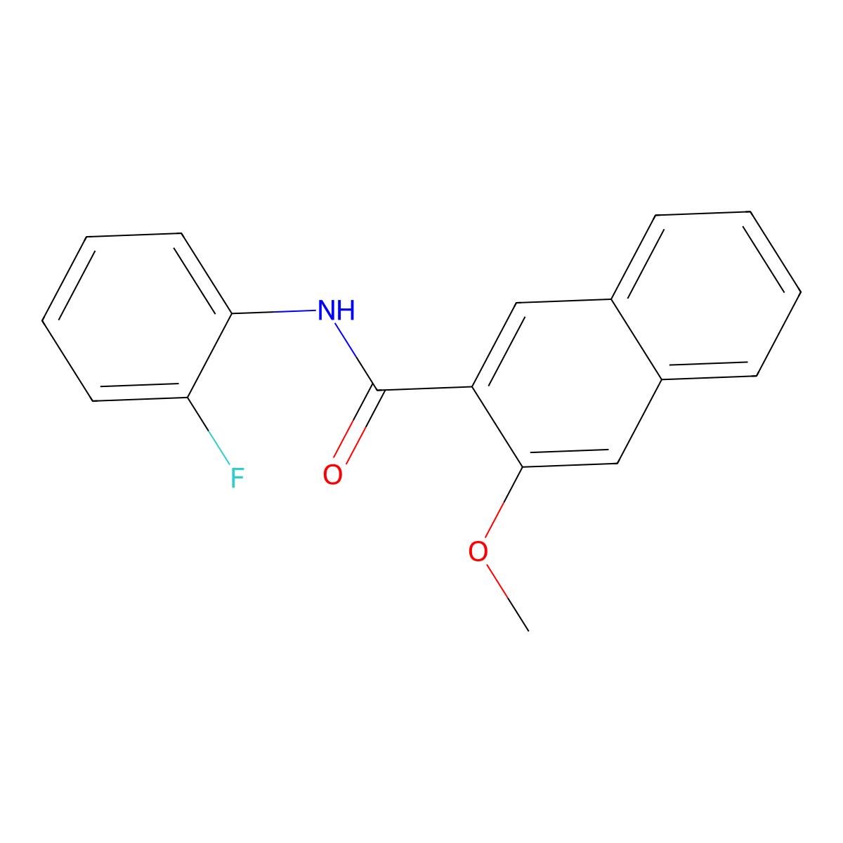 N-(2-fluorophenyl)-3-methoxynaphthalene-2-carboxamide molecular structure, CAS 431907-38-9