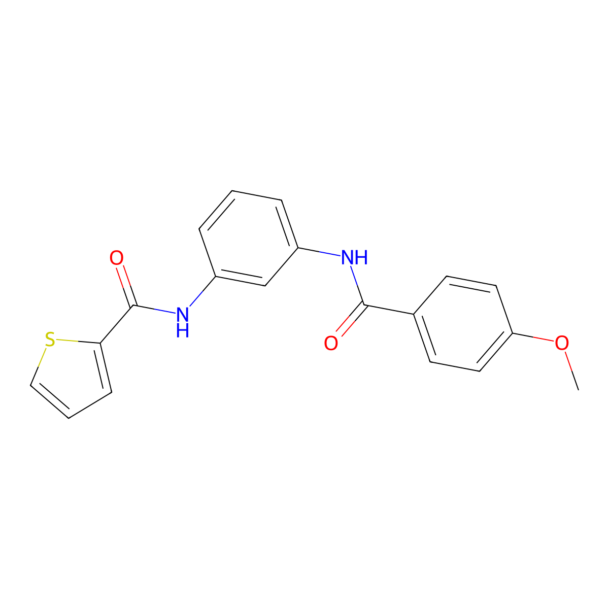 N-[3-[(4-methoxybenzoyl)amino]phenyl]thiophene-2-carboxamide molecular structure, CAS 431907-40-3