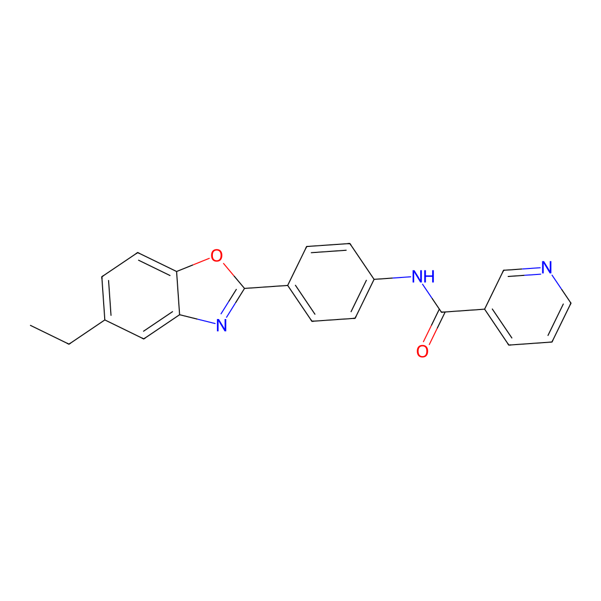 N-[4-(5-ethyl-1,3-benzoxazol-2-yl)phenyl]pyridine-3-carboxamide molecular structure, CAS 431907-45-8