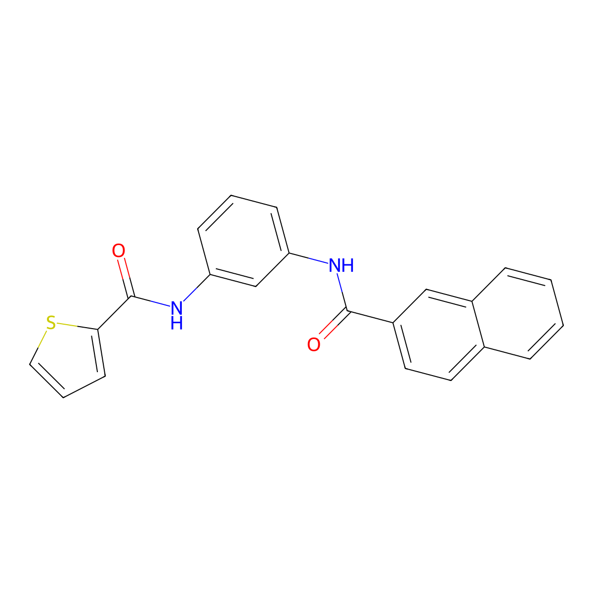 N-[3-(naphthalene-2-carbonylamino)phenyl]thiophene-2-carboxamide molecular structure, CAS 431907-65-2