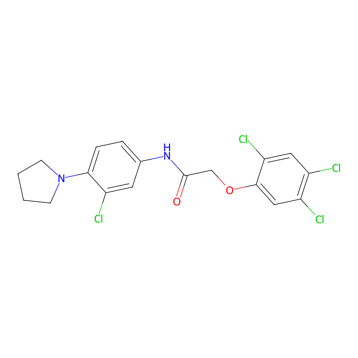 N-(3-chloro-4-pyrrolidin-1-ylphenyl)-2-(2,4,5-trichlorophenoxy)acetamide molecular structure, CAS 431907-66-3