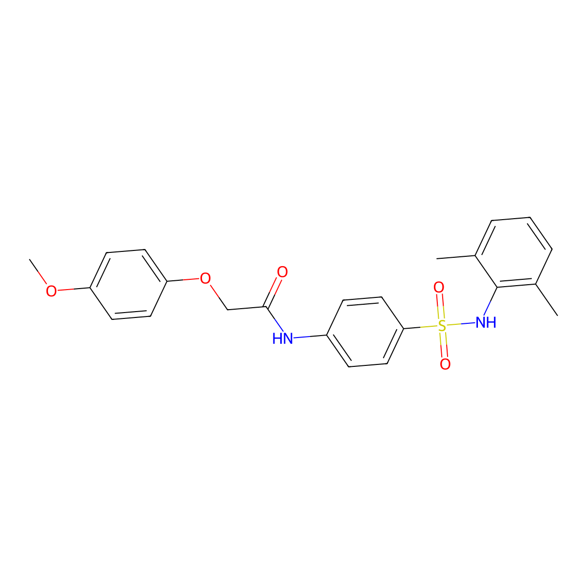N-[4-[(2,6-dimethylphenyl)sulfamoyl]phenyl]-2-(4-methoxyphenoxy)acetamide molecular structure, CAS 431907-83-4