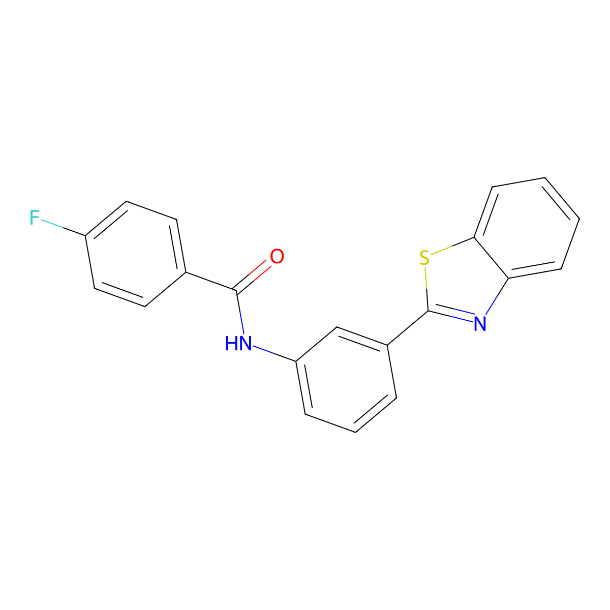 N-[3-(1,3-benzothiazol-2-yl)phenyl]-4-fluorobenzamide molecular structure, CAS 431907-99-2